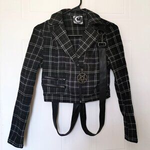 Freak Flag Ash Tartan Jacket by Killstar, XS